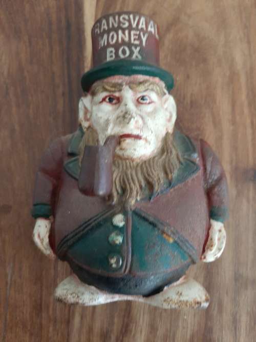 STUNNING RARE ORGINAL PAUL KRUGER  TRANSVAAL DIE CAST IRON MONEYBOX MADE IN ENGLAND  LATE 1800`S
