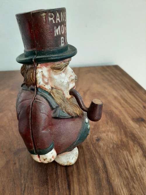 STUNNING RARE ORGINAL PAUL KRUGER  TRANSVAAL DIE CAST IRON MONEYBOX MADE IN ENGLAND  LATE 1800`S