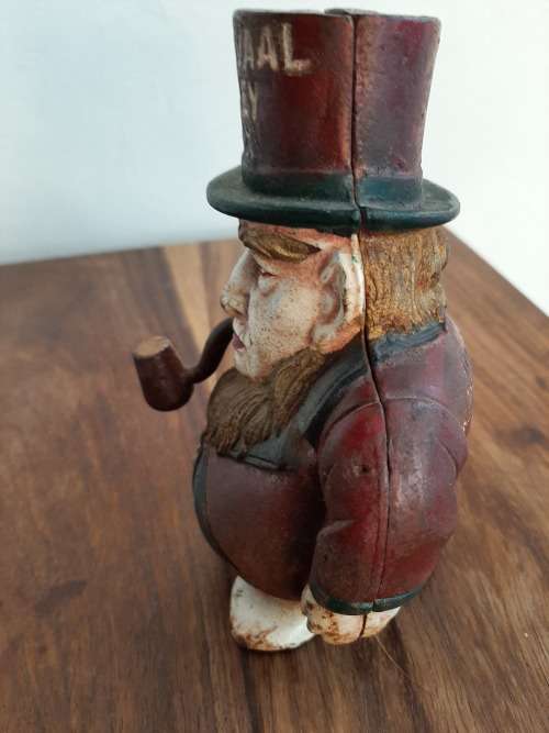 STUNNING RARE ORGINAL PAUL KRUGER  TRANSVAAL DIE CAST IRON MONEYBOX MADE IN ENGLAND  LATE 1800`S