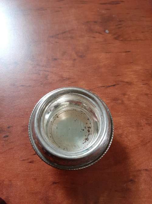EXTREMELY RARE 1800`s  SILVER PLATED MUSTARD POT WITH HEAVY.1800`S STERLIÑĢ SIĹVER LID
