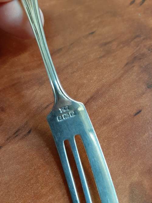 QUALITY!! 6 BOXED STERLING SILVER CAKE FORKS  MADE IN BIRMINGHAM ENGLAND IN 1914 BY CHRIS WILKENS
