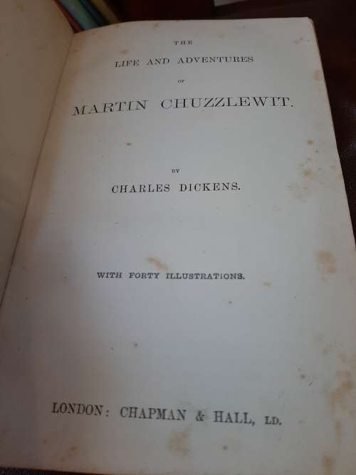 ANTIQUE   MARTIN CHUZZLEWIT    BY CHARLES DICKENS   PUBLISHED IN 1800`S  BY CHAPMAN and HALL  !