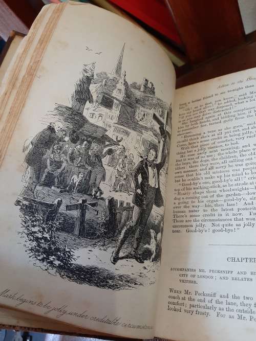 ANTIQUE   MARTIN CHUZZLEWIT    BY CHARLES DICKENS   PUBLISHED IN 1800`S  BY CHAPMAN and HALL  !