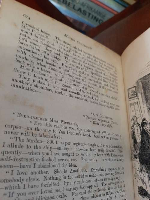 ANTIQUE   MARTIN CHUZZLEWIT    BY CHARLES DICKENS   PUBLISHED IN 1800`S  BY CHAPMAN and HALL  !