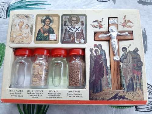 SACRED OBJECTS FROM THE HOLY LAND  includes holy water from Jordan river