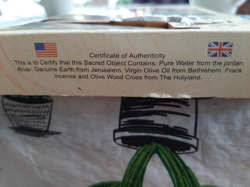 SACRED OBJECTS FROM THE HOLY LAND  includes holy water from Jordan river