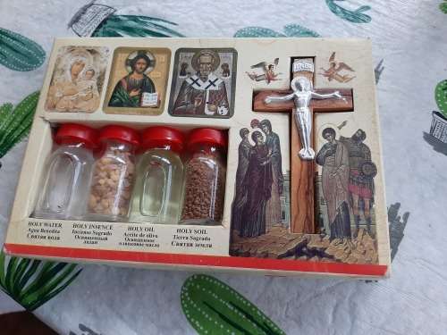 SACRED OBJECTS FROM THE HOLY LAND  includes holy water from Jordan river