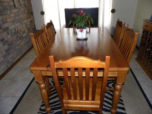 Soild Oregon Pine Dining room suite with 6 chairs