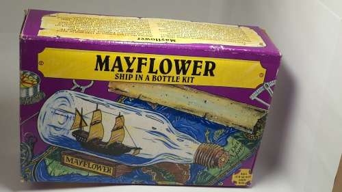 Vintage MAYFLOWER Ship in a Bottle Kit by Woodkrafter No. 204 New - Open Box