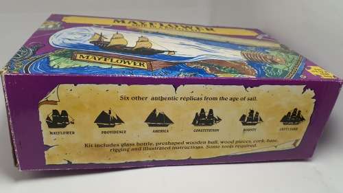 Vintage MAYFLOWER Ship in a Bottle Kit by Woodkrafter No. 204 New - Open Box