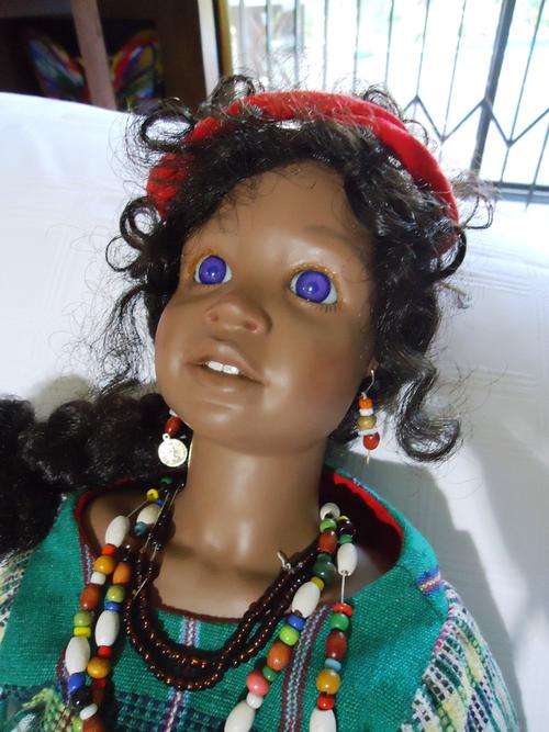 VINTAGE 1990 ZOBE CERAMIC  COMPOSITE DOLL 22'' BY FRANCES LYNNE SIGNED D.S.