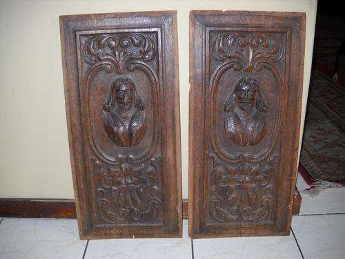 LOT OF 2 ANTIQUE CHEST / KIST PANELS " JAN VAN RIEBEEK" OR SIMILAR