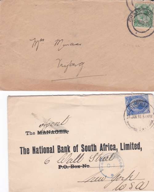Collection of Early Union of South Africa King's George V Covers