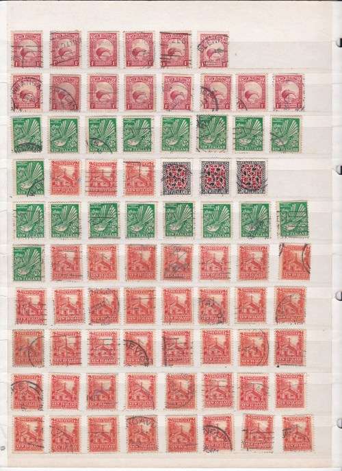 New Zealand - Large group of early stamp duplicates with some good postmarks