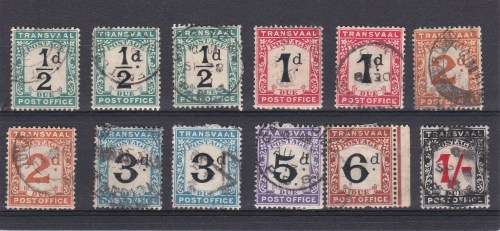 Transvaal Complete Set of Used Postage Due Stamps