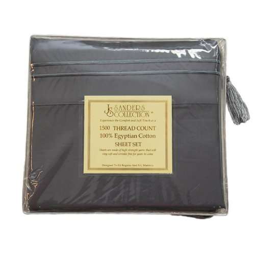 1200 Thread Count KING Size 4pc Egyptian Bed Sheet Set, Deep Pocket, GREY