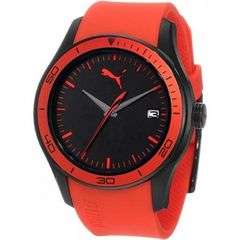 PUMA Men's PU102571005 Ride Large Three-Hand Date Red Watch