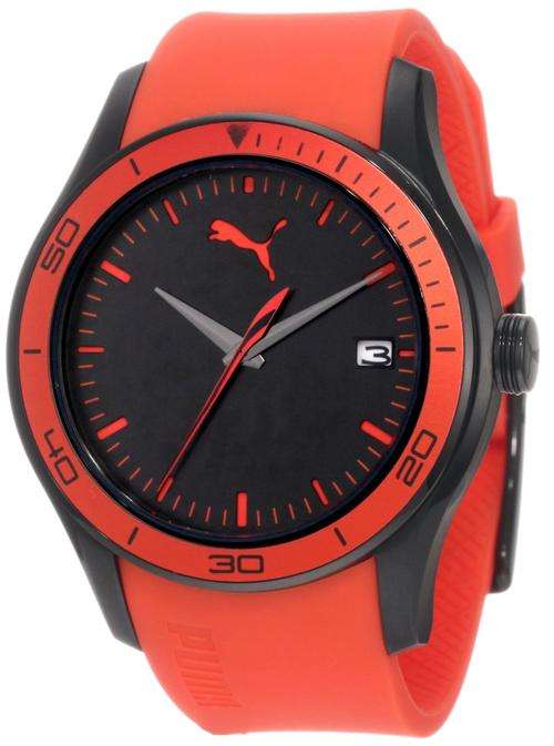 PUMA Men's PU102571005 Ride Large Three-Hand Date Red Watch