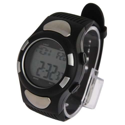 Black Strapless Heart Rate Monitor Sport Watch