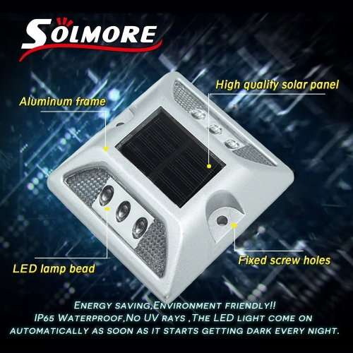 SOLMORE Solar Dock Light, 2 Pack LED Deck Light Solar Lights