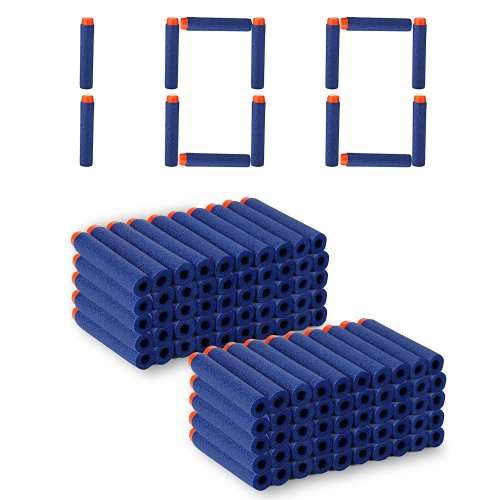 100 Pcs 7.2cm Nerf Darts Soft Foam Nerf Bullets Kid Toy Gun Refill Pack Blue
