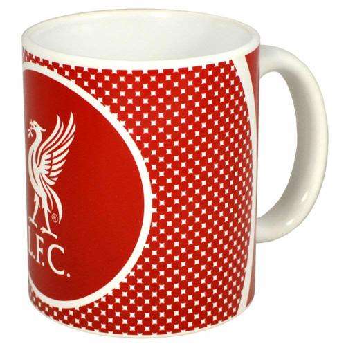 Liverpool FC Official Bullseye Ceramic Football Crest Mug-Red/White
