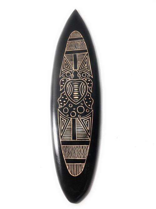 TikiMaster Wooden Surfboard w/Trible Turtle 20" - Surf Decor | #sur14f50