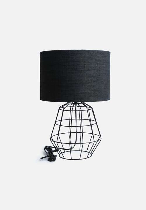 Wire Table Lamp-Black Shade