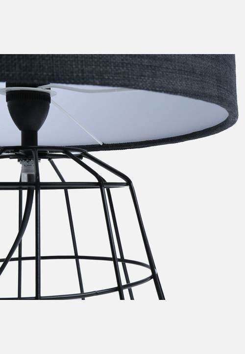 Wire Table Lamp-Black Shade