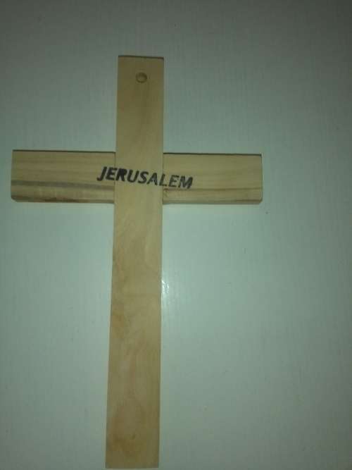 Holy Land Market Olive Wood Cross with a Lord Prayer Card (8 Inches)