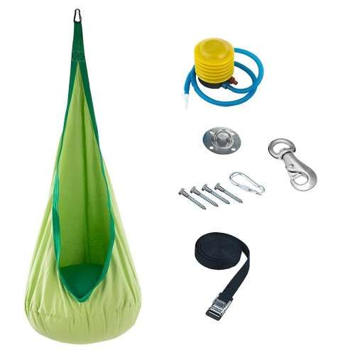 Kids Pod Swing Seat Hammock Sensory Swing (Green)