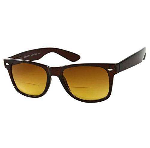 The Arizona Bifocal Wayfarer Spring Temple Sun Reader Sunglasses-Brown