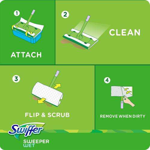 Swiffer Sweeper Wet Mopping Pad Multi Surface Refills for Floor Mop, Open Window Fresh scent, 32