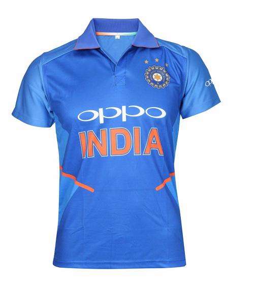 KD Cricket India Jersey Half Sleeve Cricket Supporter T-Shirt New Oppo Team Uniform Polyster