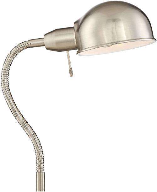 Ridley Modern Gooseneck Floor Lamp Tall Satin Nickel Adjustable Arm for Living Room Reading Bedroom