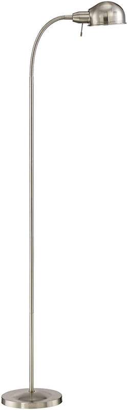 Ridley Modern Gooseneck Floor Lamp Tall Satin Nickel Adjustable Arm for Living Room Reading Bedroom