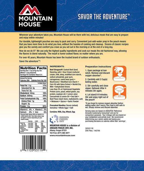Mountain House Beef Stroganoff With Noodles