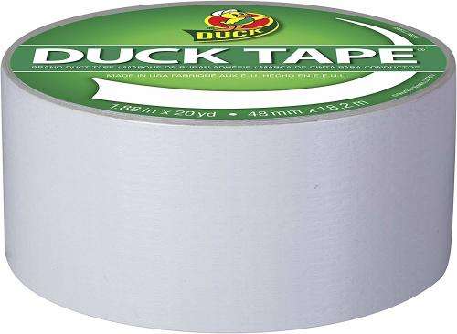 Duck Brand 1265015 Color Duct Tape, White, 1.88 Inches x 20 Yards, Single Roll