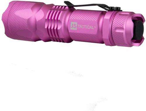 J5 Tactical V1 Pro Pink Tactical Flashlight - The Original 300 lm Ultra Bright, LED 3 Mode Flashligh
