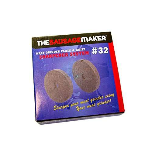 The Sausage Maker Meat Grinder Knife and Plate Sharpening System (Fine Grind, 32 Meat Grinder Knife
