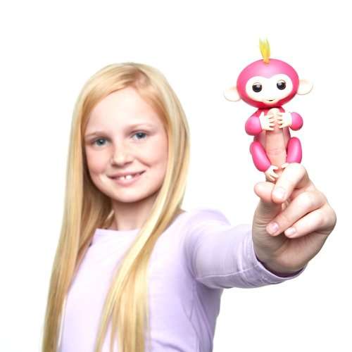 WowWee Fingerlings - Interactive Baby Monkey - Bella (Pink with Yellow Hair) By WowWee