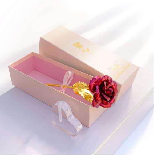 BEFINR 24K Gold Rose Artificial Forever Flowers with Heart-Shaped Stand Best Gifts
