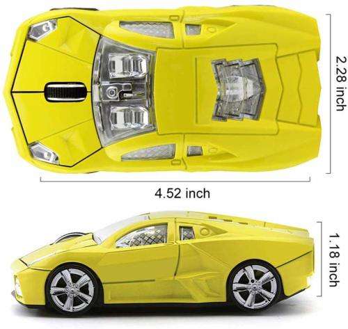FIRSTMEMORY Wireless Car Mouse 2.4G Cool Sport Car Shaped Mouse Wireless Optical Mouse Cordless Comp