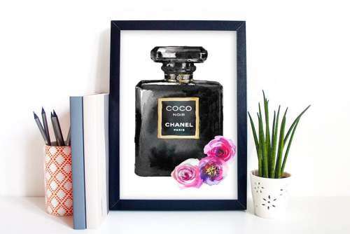COCO NOIR CHANEL PRINT A4 decal
