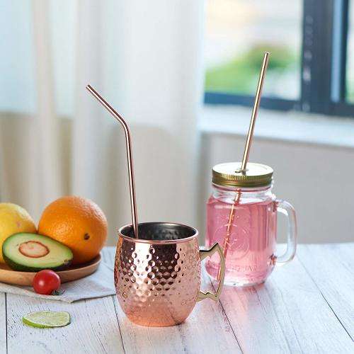 Stainless Steel Straws - Pack of 8 ROSE