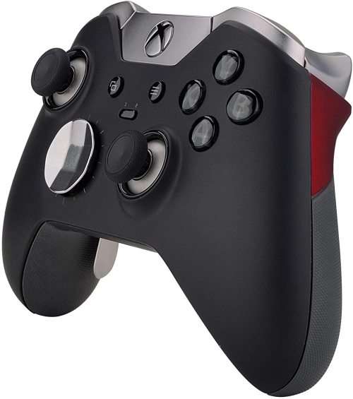 eXtremeRate Soft Touch Red Rubberized Right Left Side Rails, Replacement Rear Handle Grips, Back Pan