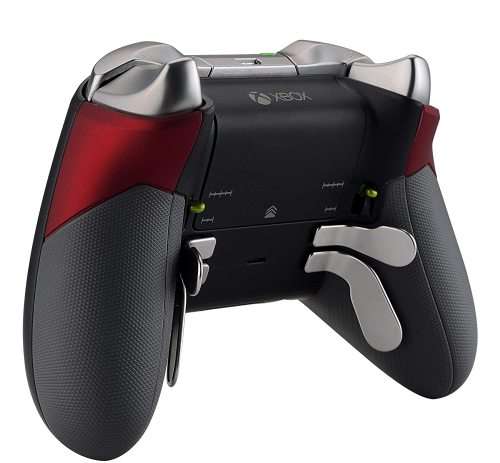 eXtremeRate Soft Touch Red Rubberized Right Left Side Rails, Replacement Rear Handle Grips, Back Pan