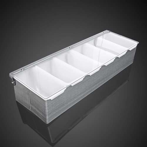 New Star Foodservice 48049 Stainless Steel Condiment Dispenser with 6 Compartments
