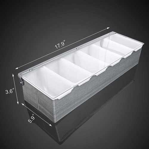 New Star Foodservice 48049 Stainless Steel Condiment Dispenser with 6 Compartments