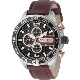 Fossil Chronograph Black Dial Lthr Watch - Men's